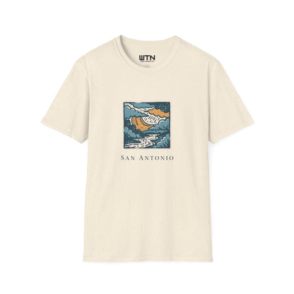 Moody River Sky San Antonio Art Tee