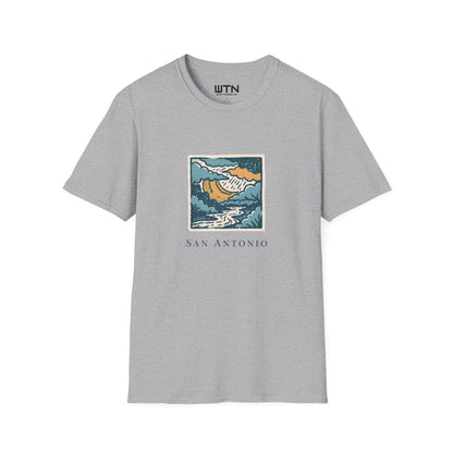 Moody River Sky San Antonio Art Tee