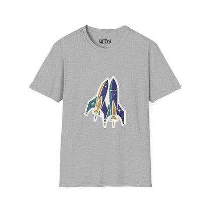 Lift-Off Rhythm — Reusable Rocket Art Tee