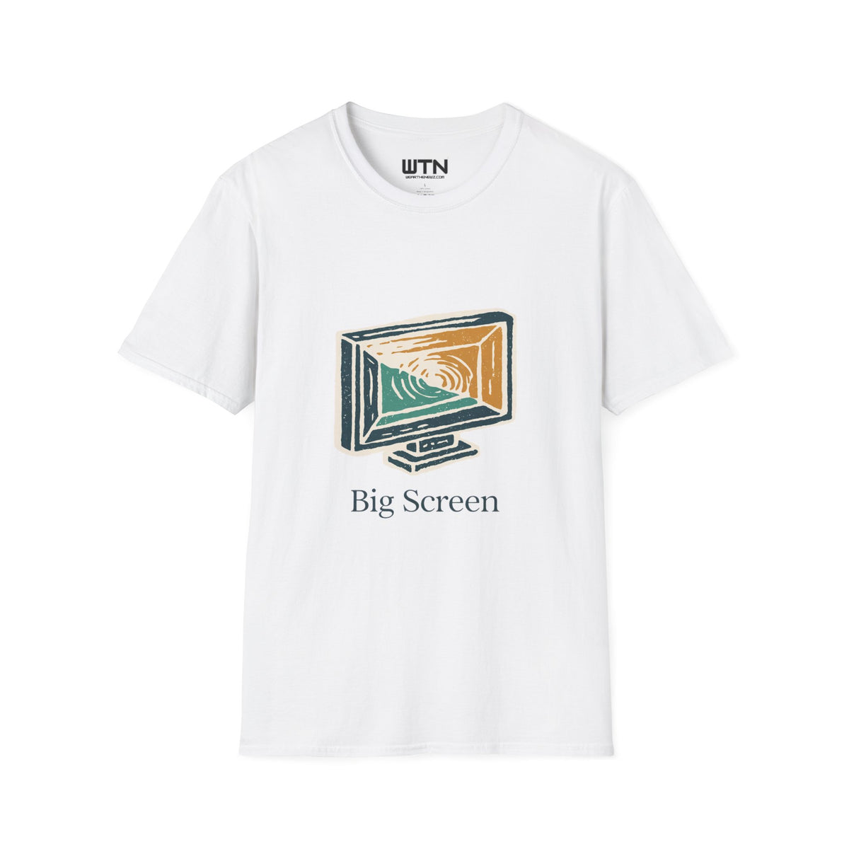 Hypnotic Big-Screen Glow Minimalist Art Tee