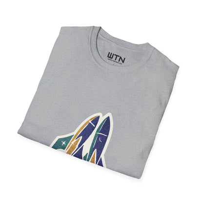 Lift-Off Rhythm — Reusable Rocket Art Tee