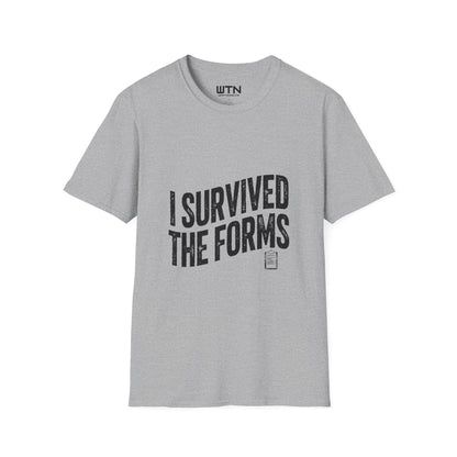 I SURVIVED THE FORMS Bureaucracy Graphic Tee
