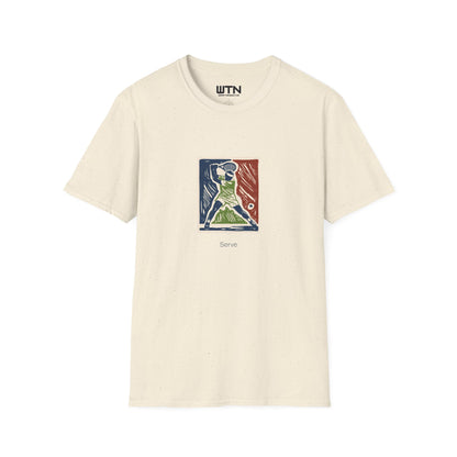 Rising Serve Linocut Art Tee