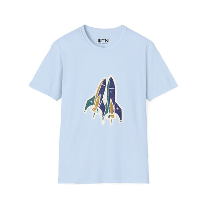 Lift-Off Rhythm — Reusable Rocket Art Tee