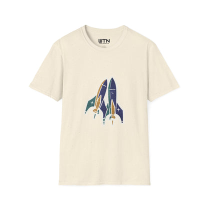 Lift-Off Rhythm — Reusable Rocket Art Tee