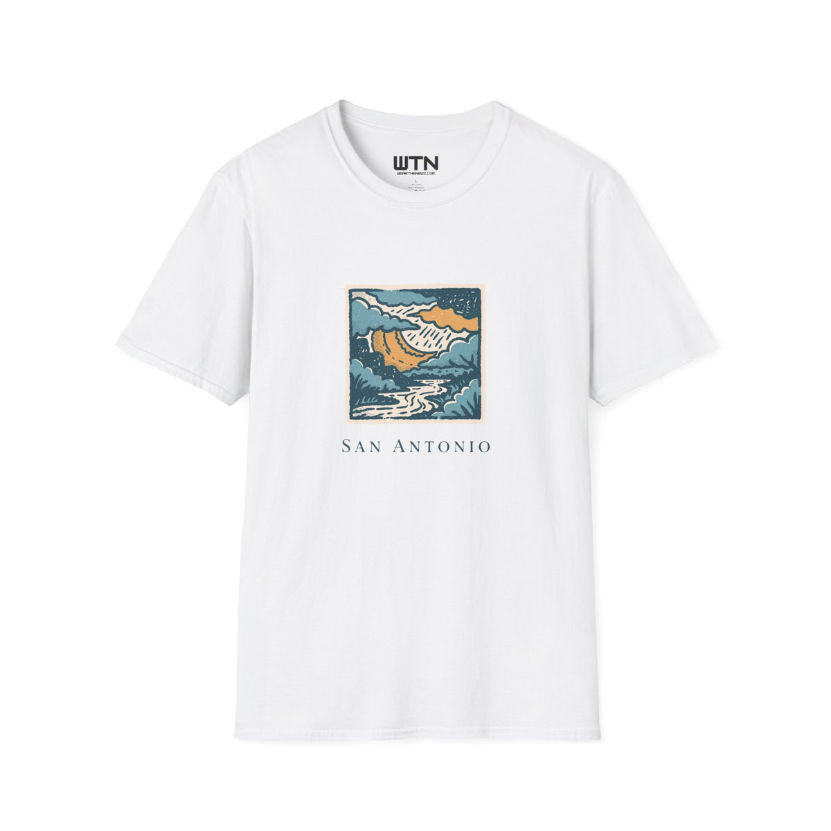 Moody River Sky San Antonio Art Tee