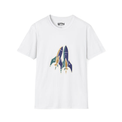 Lift-Off Rhythm — Reusable Rocket Art Tee