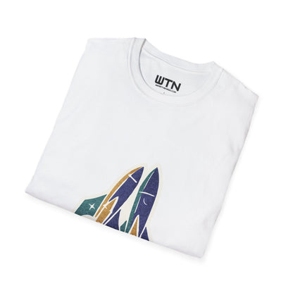 Lift-Off Rhythm — Reusable Rocket Art Tee